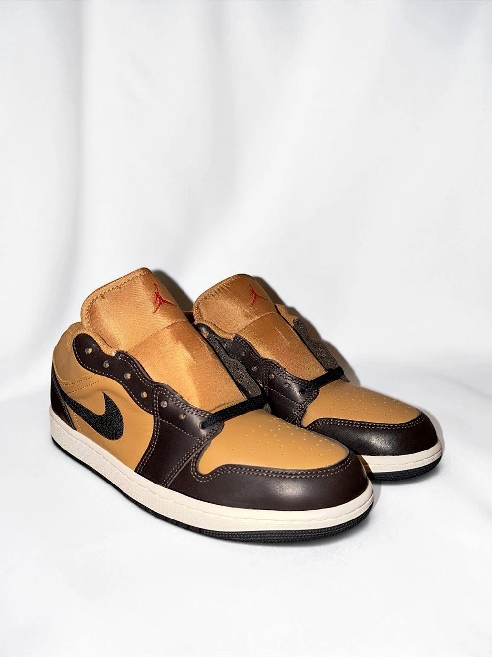 Nike Air Jordan 1 Low Mens Flax Black Brown Shoes Sz 10 NEW HQ3603-201 NO BOX